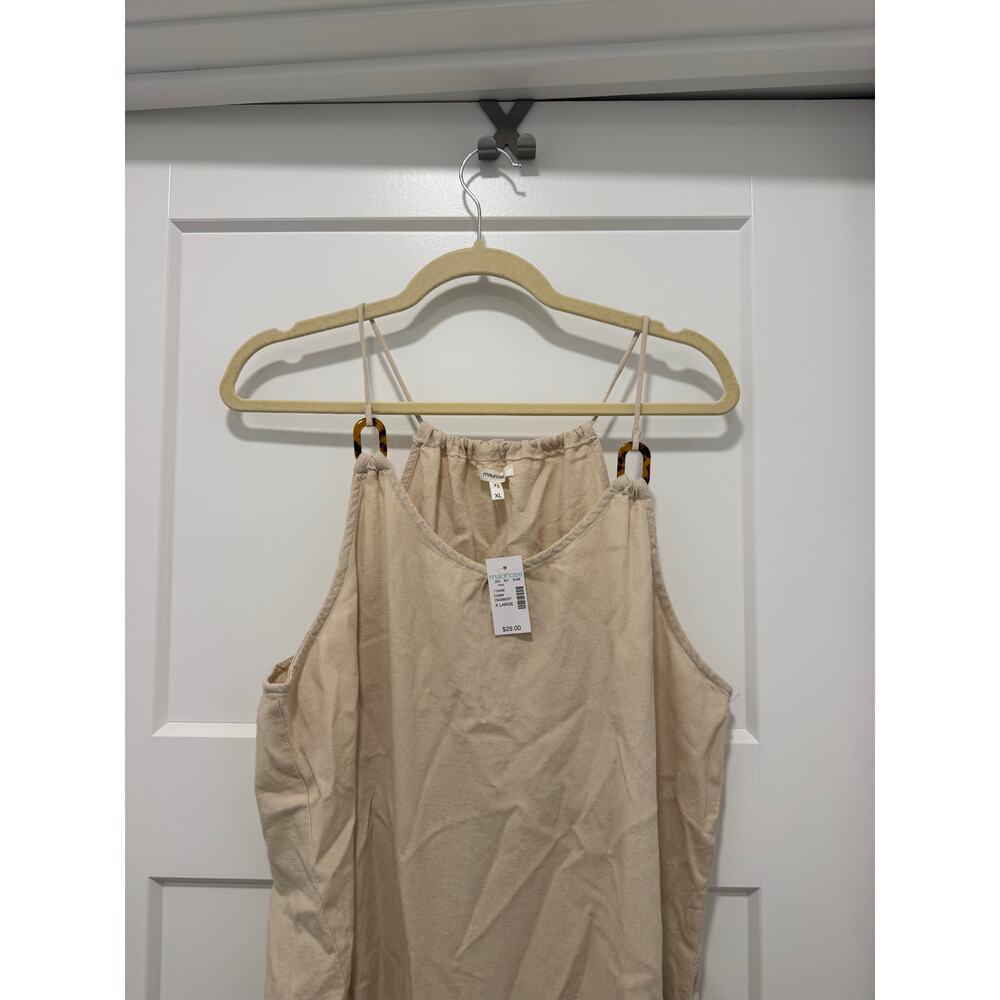 Maurices Beige Linen Blend Sleeveless Spaghetti Strap Knot Front Top  XL - Picture 2 of 5